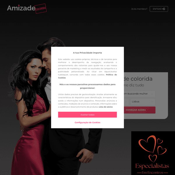 Comparação de Amizadecolorida.com com outras páginas da categoria Encontros